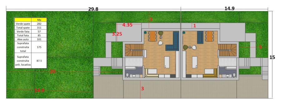 Duplex, 195mp, 5 camere, Dambu Rotund