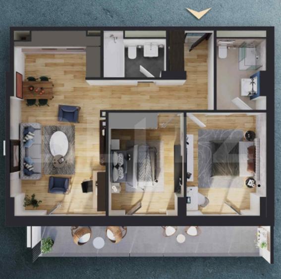 Apartament 3 camere, 69 mp, zona RIVUS, COMISION 0