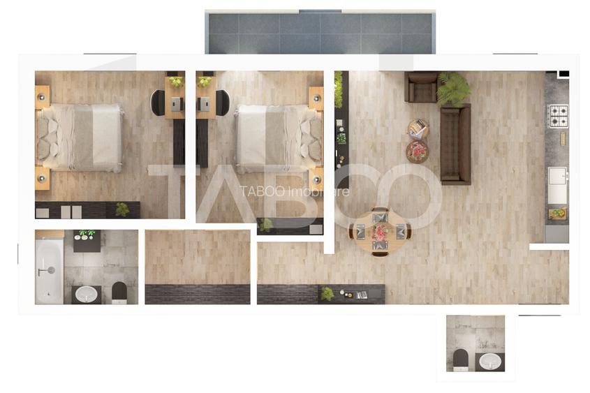 Apartament 73mpu 3 camere 2 bai Comision 0 Zona Doamna Stanca Sibiu - 4