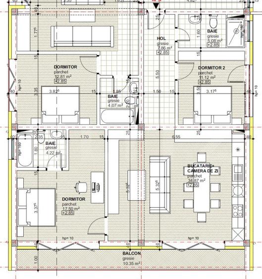 Apartament 3 camere, 80 mp, finisat, zona Libertatii