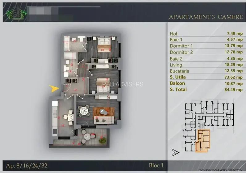 Apartament 3 camere | IMAGINI REALE | Direct dezvoltator | Pallady - 4