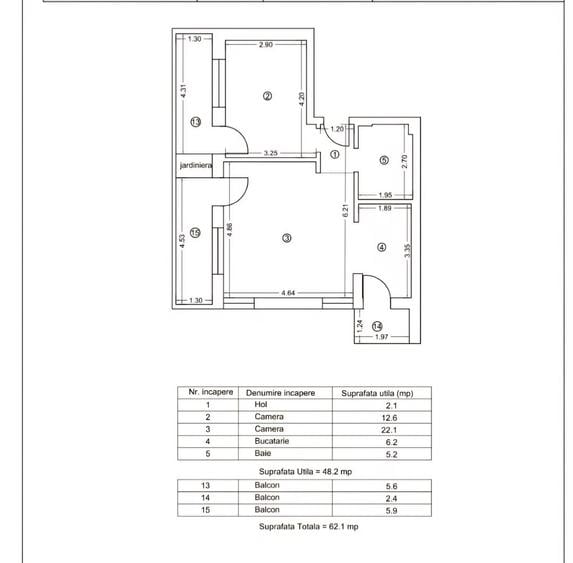 Tomis plus-apartament 2 camere cu 2 balcoane