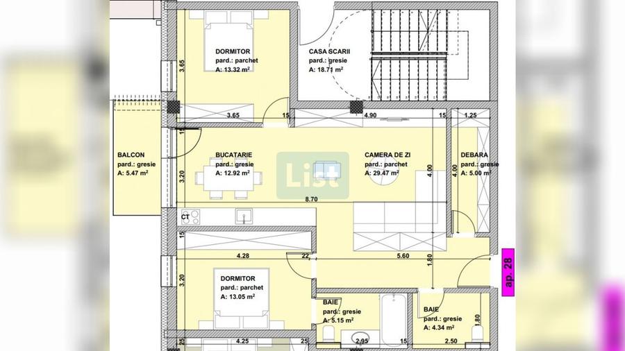 Apartament de vanzare, bloc nou, 3 camere, 102mpc, Centru Vechi, comision 0%