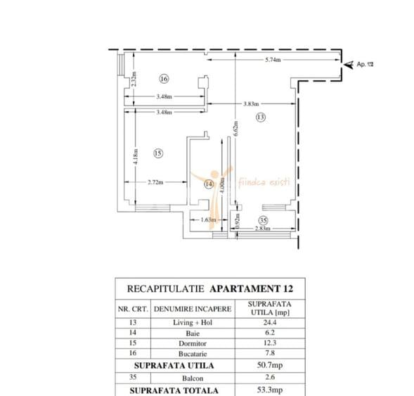 Apartament mobilat și utilat, 53,7 mp – Valea Adâncă, Miroslava - 9