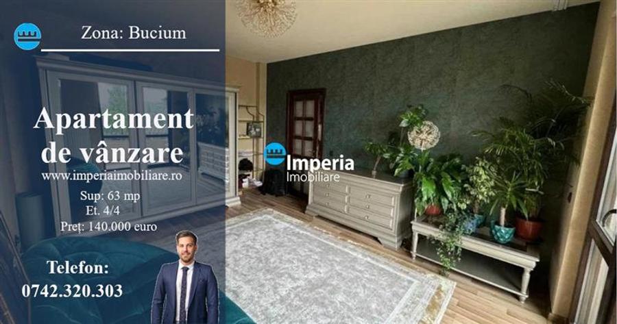 Apartament 2 cam, decomandat, de vanzare in zona Bucium --