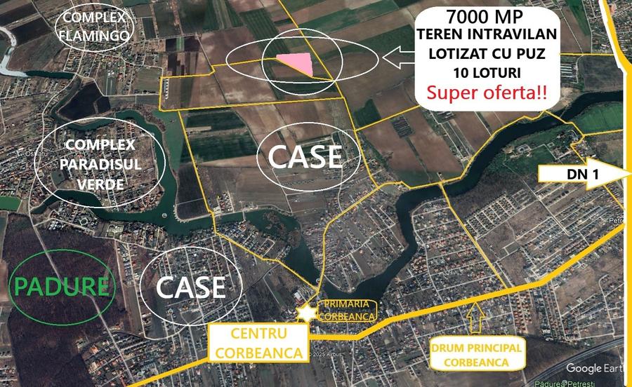 Proprietar - Teren intravilan - PUZ – pentru investiție/dezvoltare rezidențială