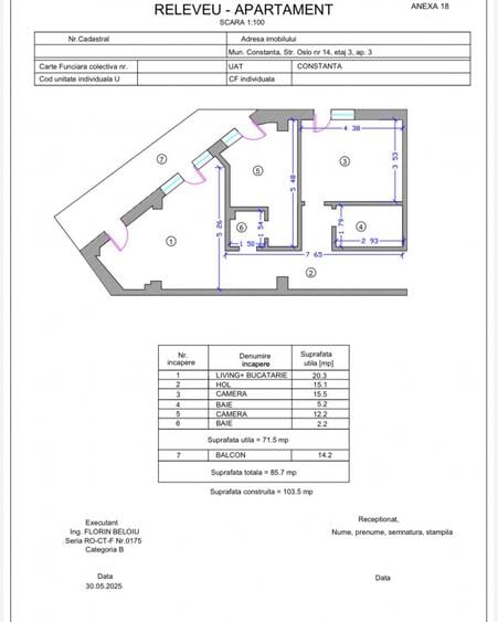 Apartament 3 camere 84,51 mp Tomis Plus - Boreal Constanta