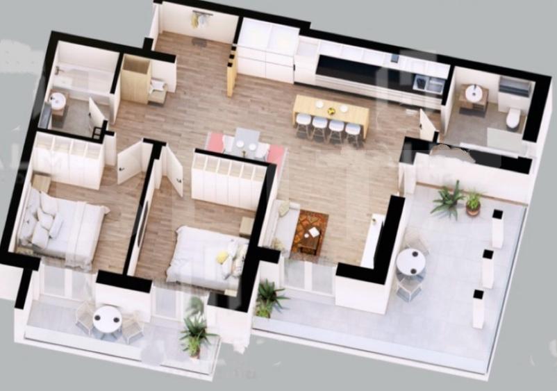 Apartament cu 3 camere, 73 mp, zona Micro 16