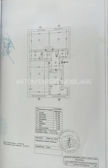 „73 MP DE CONFORT! 3 Camere la Metrou, Bloc 2017, 2 Băi – Mutare Azi!” - 1