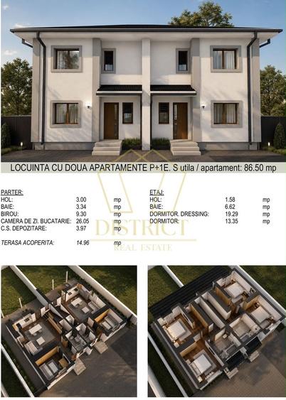 Duplex cu 4 camere | Strada privata | Mosnita Veche, Lidl