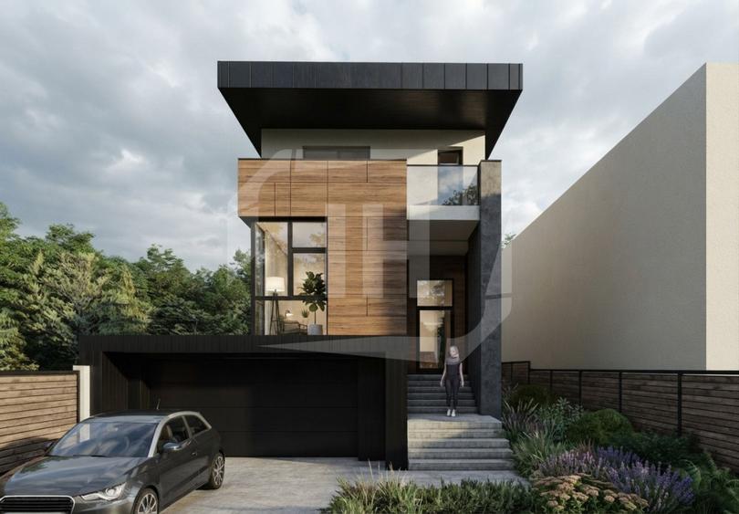 Casa cu arhitectura moderna, 280 utili, teren 619 mp, in zona Grigorescu