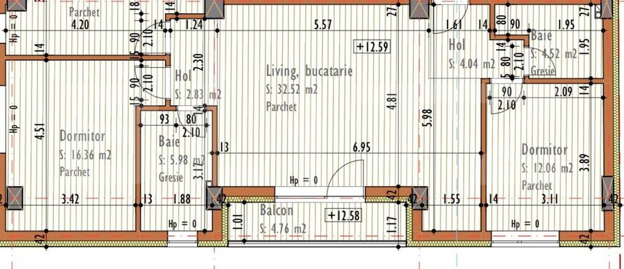 Apartament cu 3 camere 93 mp, Bloc Nou, zona Marasti