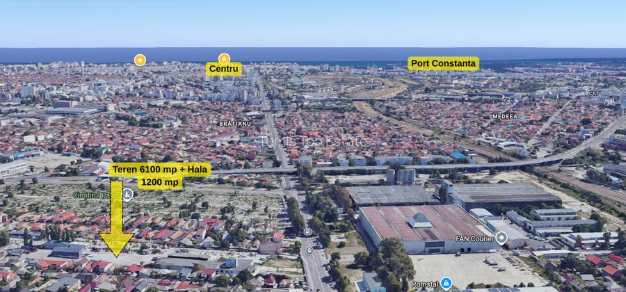 Hala 1200 mp si curte 6100 mp in Constanta intrare de pe A2 Bd. IC Bratianu - 10