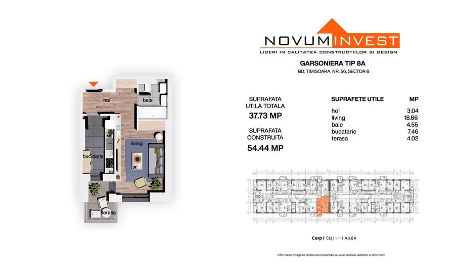 NOU FAZA 4 - NOVUM 56 - Garsoniere Decomandate Bulevardul Timisoara