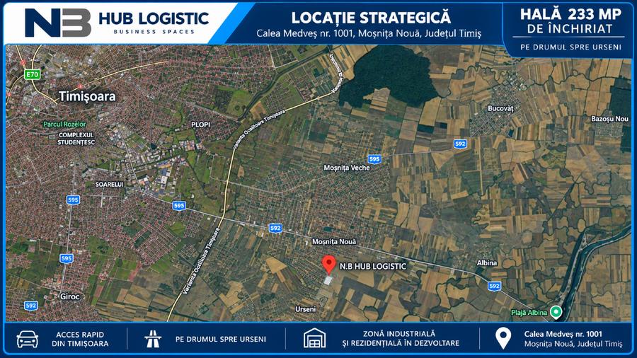 Hala 233 mp de inchiriat Timisoara Mosnita Noua