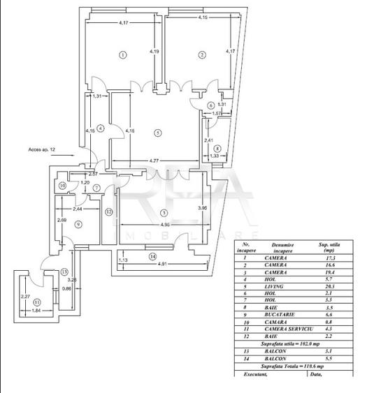 3 Camere | 102 mp | Vis-a-vis de Cișmigiu | Renovat Integral