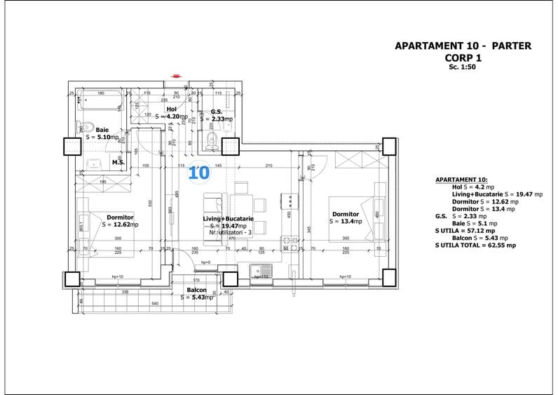 Apartament 3 camere | zona Maramures | Strada Tebea | Parcare privata |