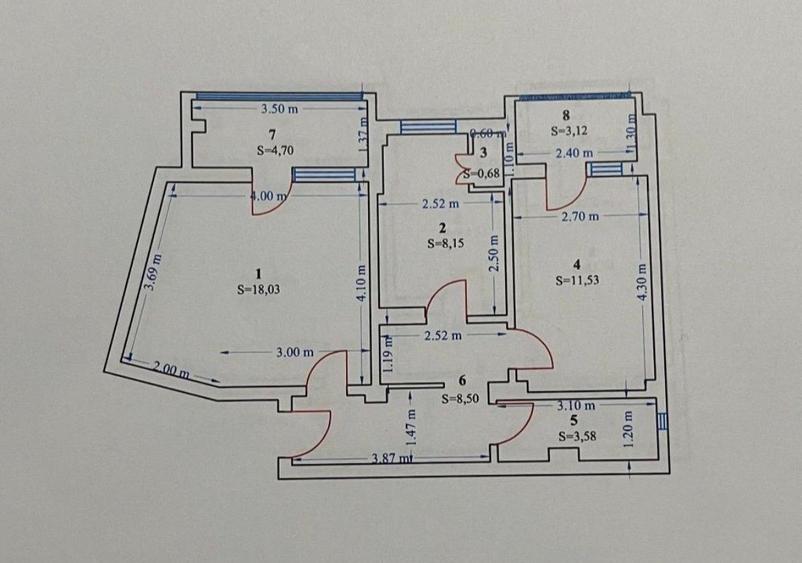 Apartament 2 camere foarte spatios cu 2 balcoane