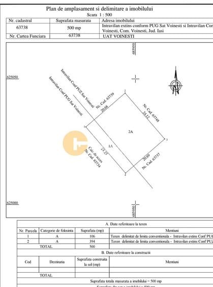 🌳 Teren Intravilan iesire Vorovești - 500 mp - 20.000 Euro 🏡