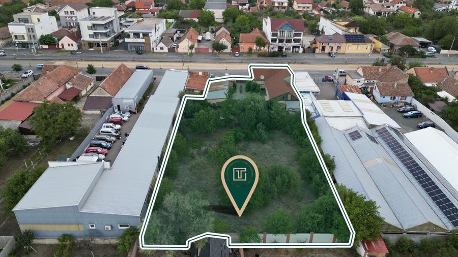 Teren pentru expunere comerciala de 2080 mp cu FS de 32 ml, cu birouri, Micalaca