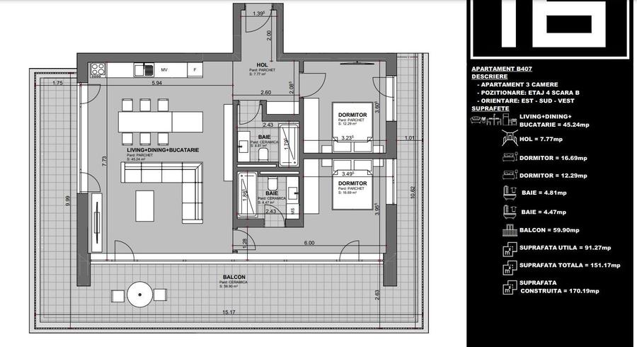 Apartament 3 camere, Prima Inchiriere, Finisaje High End