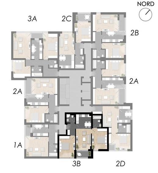Apartament 3 Camere Incalzire in Pardoseala Ansamblu Nou Rahova