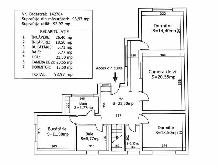 Ultracentral, spatiu BIROURI, parter, 94 mp., 2 locuri parcare