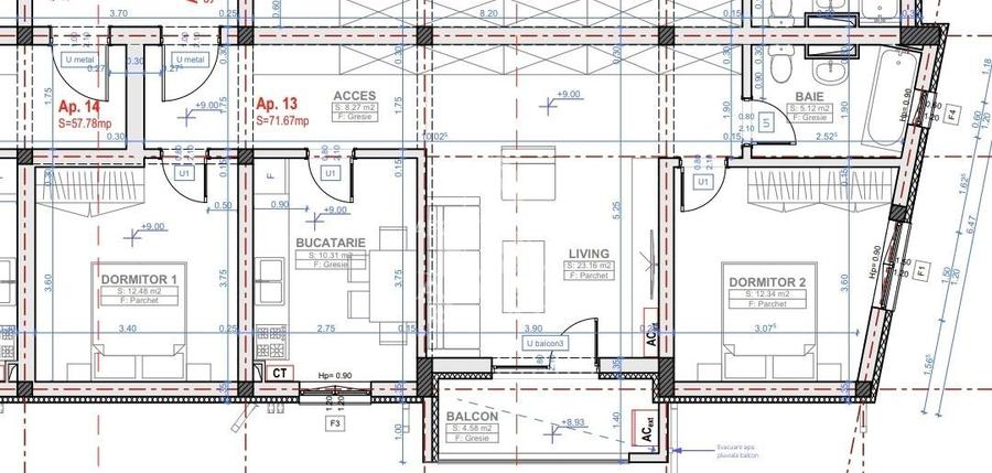 Apartament nou cu 3 camere de vanzare, bucatarie inchisa, Calea Urseni