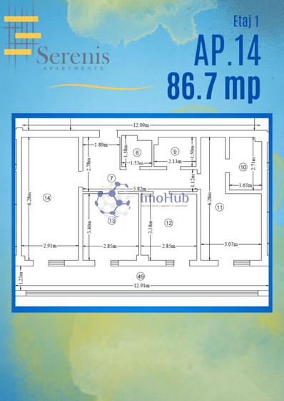Intabulat!! Ap 3 camere+parcare+boxa, 86.7 mp, Pacurari - Alpha Bank