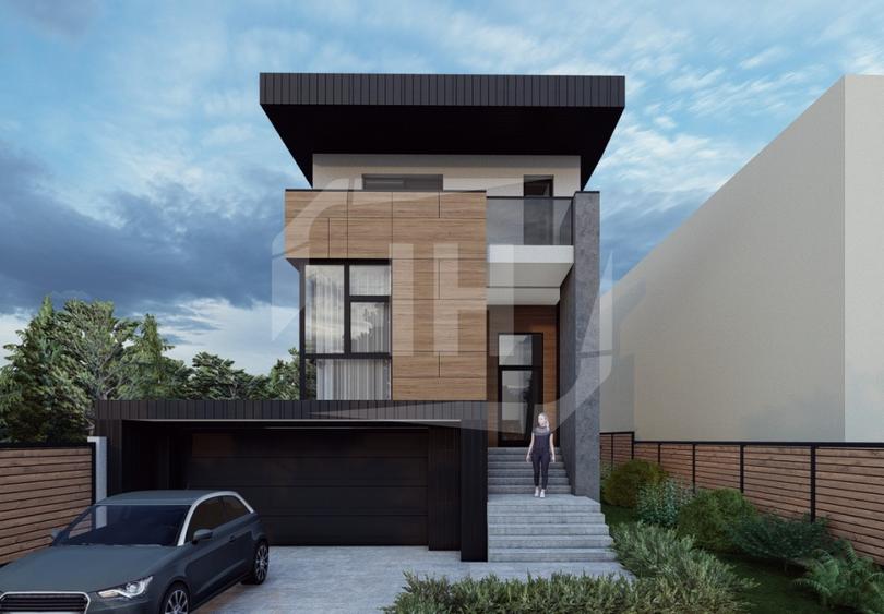 Casa cu arhitectura moderna, 280 utili, teren 619 mp, in zona Grigorescu