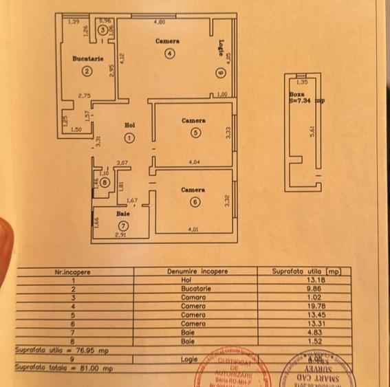 Punctele Cardinale,apartament 3 camere,80 mp,et 3/4,pret 175.000 euro