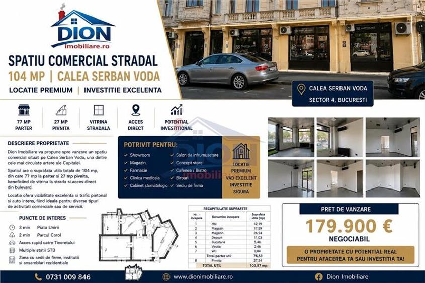 Investitie, Spatiu Comercial, Calea Serban Voda