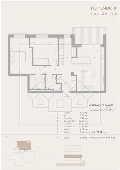 Apartament 3 camere, balcon, bloc nou, lift, boxa la subsol