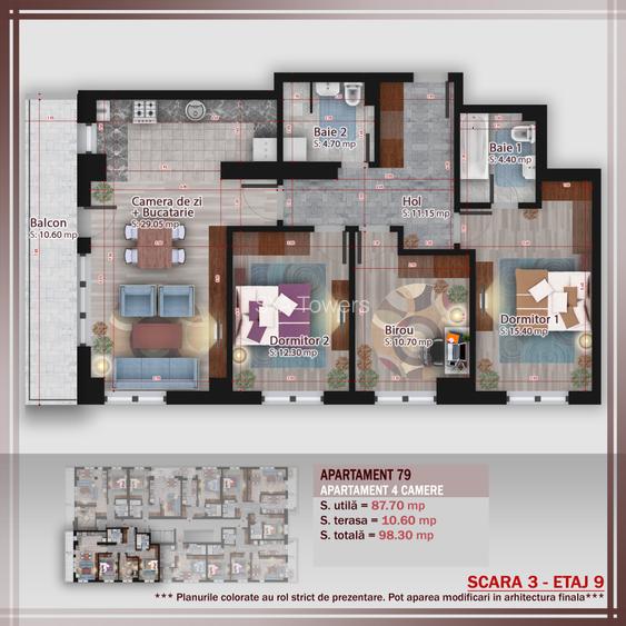 4 camere Grande Family | Luminos | Terasa | Discount parcare 50% | Pallady - 1