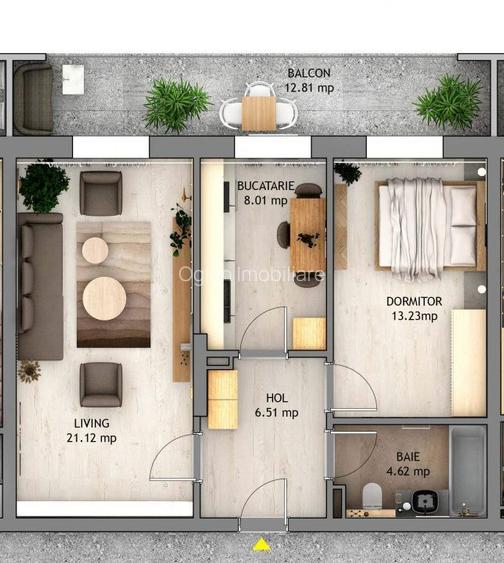 Apartament 2 cam nou, decomandat, bloc cu lift, zona Doamna Stanca - 2