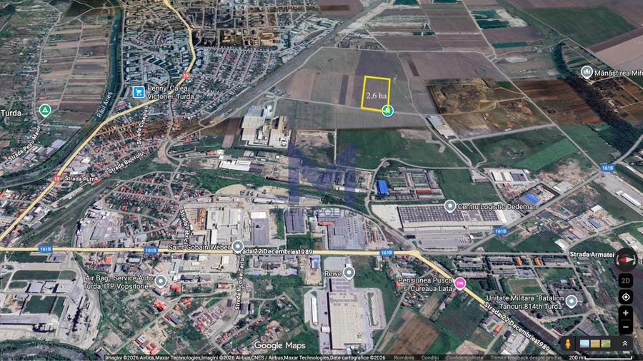 2,6 HA industrial Turda | PUZ + CU aprobate | Hală ~11.000 mp | 2,9 km A3