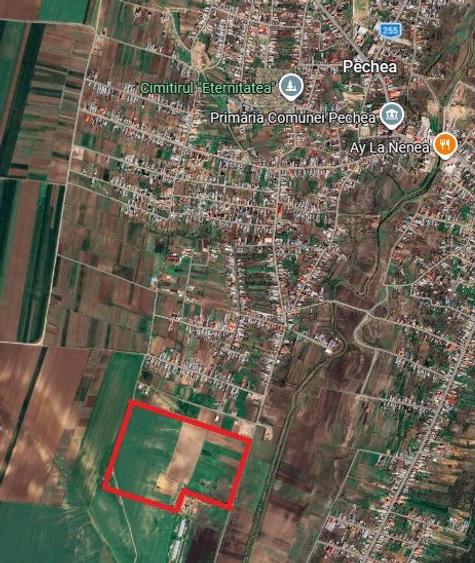 21,66 Ha Teren Compact – Pechea (Galați) – Potențial Energetic & Agricol