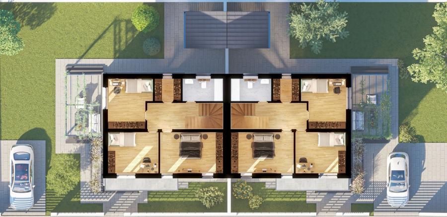 Casă nouă P+E la cheie | 3 dormitoare | 2 băi | Teren 416 mp | Str. Ciheiului
