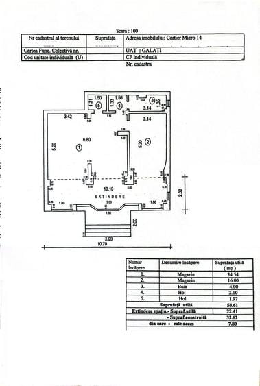 Spatiu comercial Micro 14 str. 1 Decembrie vitrina stradala 11 metri