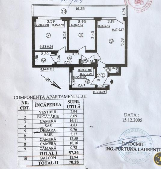 Apartament cu 3 camere 70,28 mp - piata Iancului - comision 0% - 18