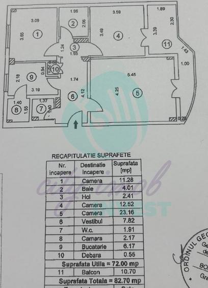 3 Camere Piața Unirii | Bloc monolit | 74 mp