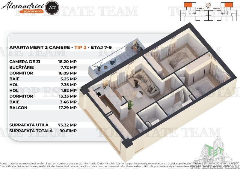 Apartament Nou cu 3 Camere, Soseaua Alexandriei