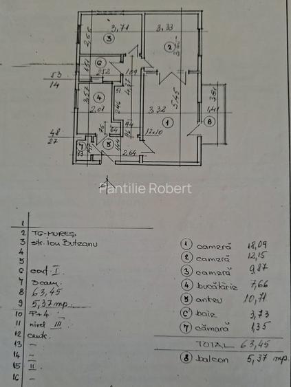 Apartament 3 camere, 64mp, Dambul Pietros - 11
