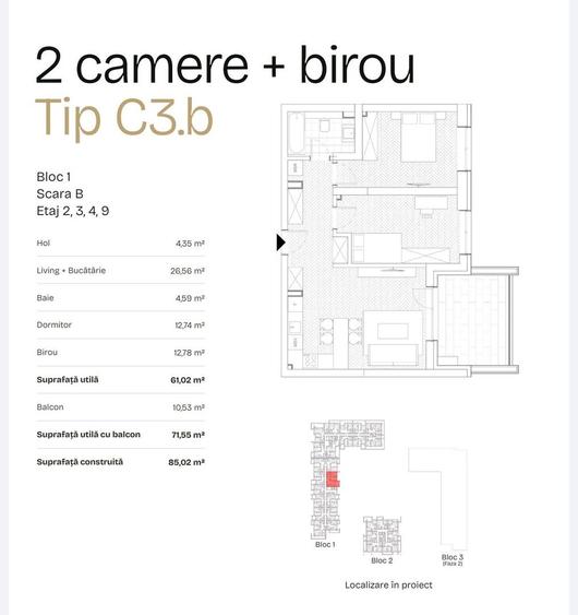 Cesiune I 2 camere +birou I Smart home I Parcul Drumul Taberei I