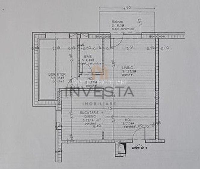 Apartament 3 camere 62 mp, etajul 1, zona Intre Lacuri - 1