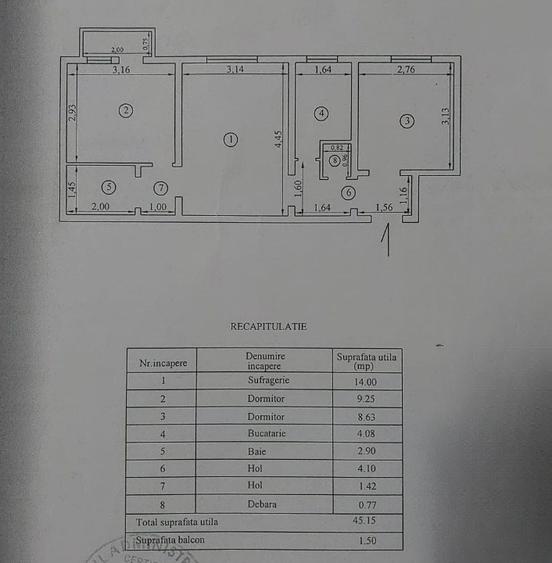 Apartament 3 camere confort 2, Obor, etaj 2.