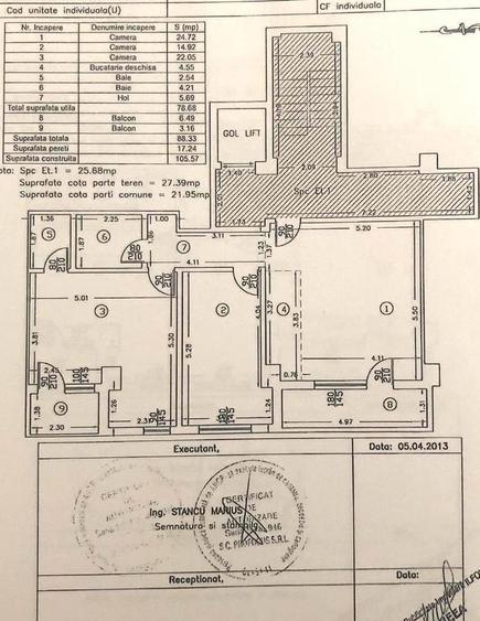 APARTAMENT 3 CAMERE - PARCARE SUBTERANA - EROU IANCU NICOLAE PIPERA