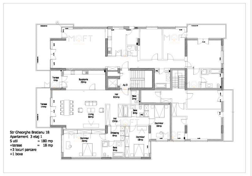 APARTAMENT 4 CAMERE LUX KISELEFF 3 LOCURI DE PARCARE INCLUSE