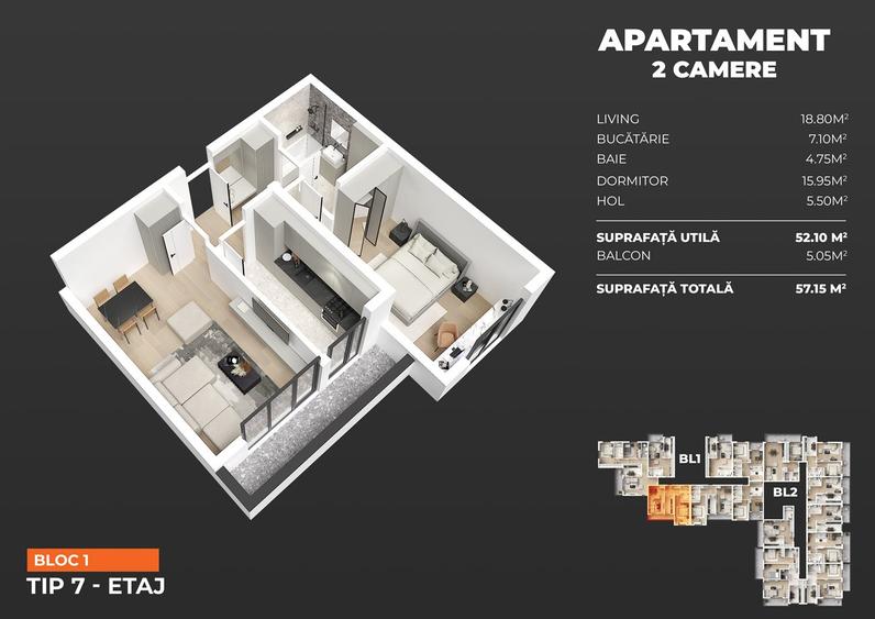 Apartament 2 Camere Finalizat | Metrou Berceni M2