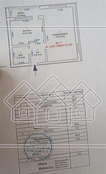 Ap cu 2 camere, balcon - 56 mp utili, balcon - Selimbar